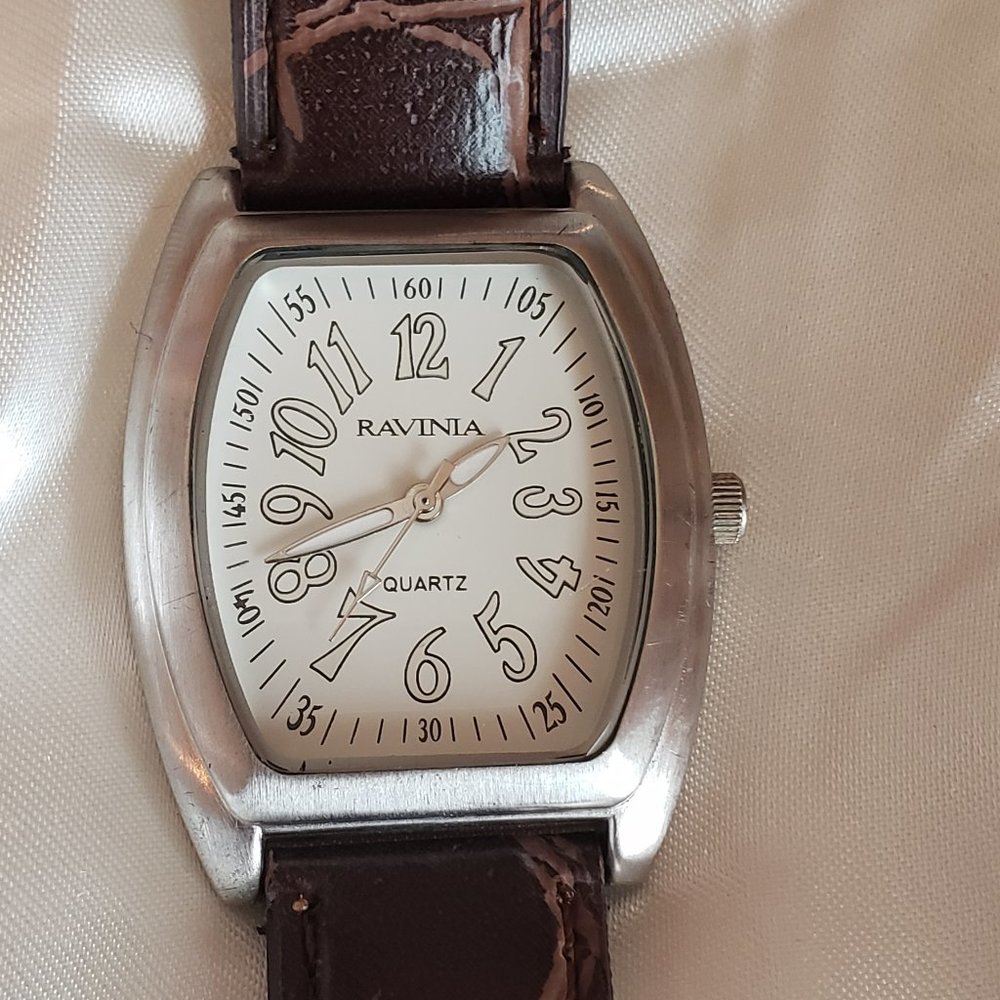 Ladies Watch Ravinia brown distressed leather like band